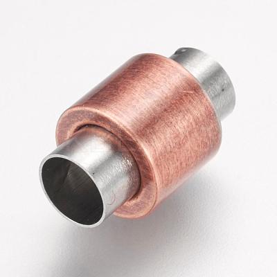 304 Stainless Steel Magnetic Clasps with Glue-in Ends STAS-F124-03ARG-1