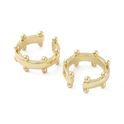 Rack Plating Brass Cuff Ring EJEW-C081-17G-1