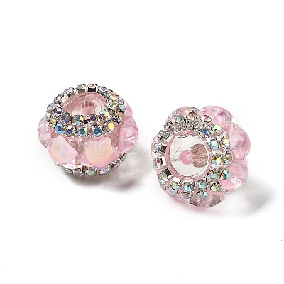 Acrylic Rhinestone Rondelle Beads OACR-S048-02F-1