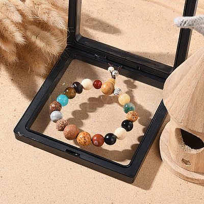 Natural Mixed Gemstone Round Beaded Stretch Bracelet BJEW-YW0001-05-1