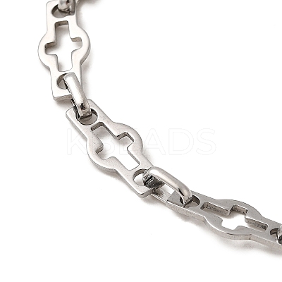 304 Stainless Steel Hollow Cross-Linked Bracelets for Men BJEW-JB12293-02-1