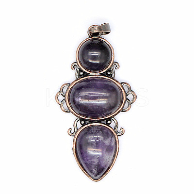Retro Natural Amethyst Pendants PW-WG7292F-13-1