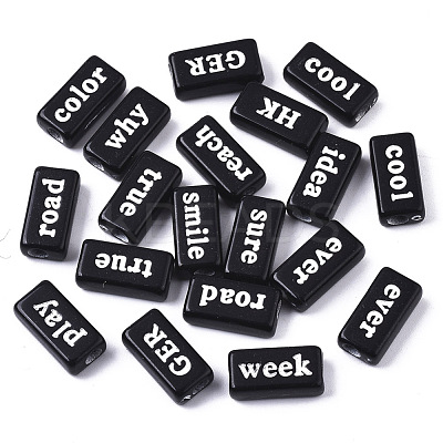 Opaque Acrylic Spray Painted Beads X-MACR-N008-23B-1