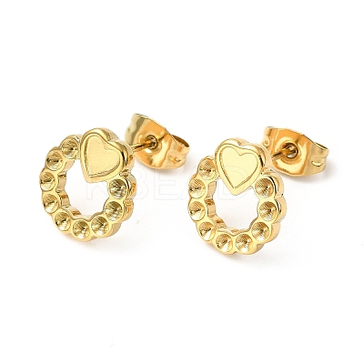 Ion Plating(IP) 304 Stainless Steel Stud Earring Findings STAS-E180-01G-1
