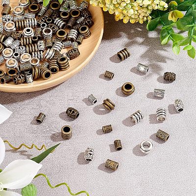 120Pcs 10 Style Tibetan Style Alloy Beads FIND-NB0002-85-1
