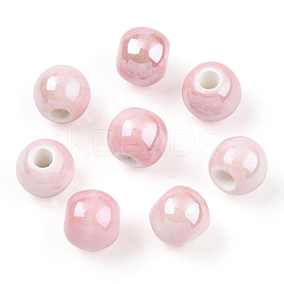 Glazed Porcelain Round Beads PORC-S489-6mm-16-1