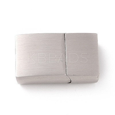 Tarnish Resistant 304 Stainless Steel Rectangle Magnetic Clasps with Glue-in Ends STAS-E089-42P-A-1