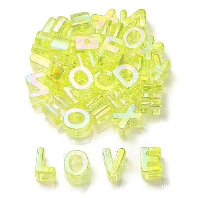 UV Plating Rainbow Iridescent Acrylic Beads OACR-C012-02B-1-1