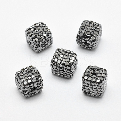 Polymer Clay Rhinestone Beads RB-P016-18-10x10mm-A-1