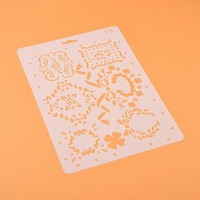 Plastic Reusable Drawing Painting Stencils Templates DIY-F018-B19-1