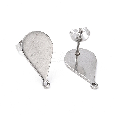 Non-Tarnish 201 Stainless Steel Stud Earring Findings STAS-G277-04P-1