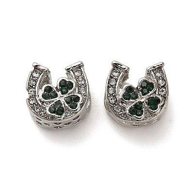 Alloy Rhinestone European Beads FIND-Q115-09P-1