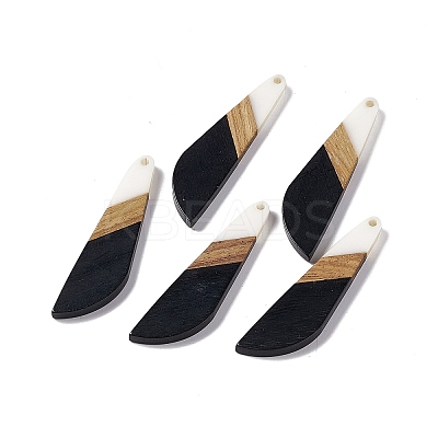 Opaque Resin & Walnut Wood Big Pendants RESI-M027-07I-1