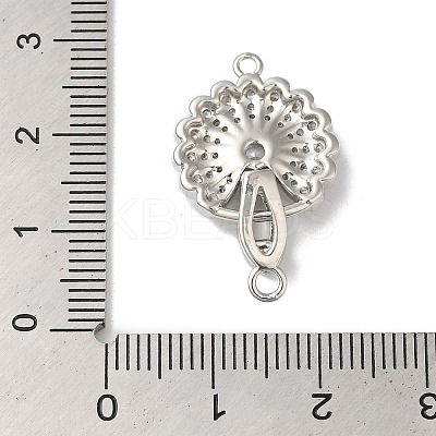 Rack Plating Brass Micro Pave Clear Cubic Zirconia Fold Over Clasps KK-A222-14P-1