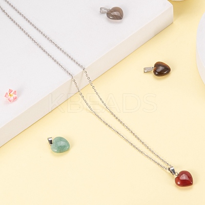 12Pcs 6 Style Natural Gemstone Pendants G-LS0002-10-1