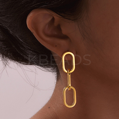 304 Stainless Steel Stud Earrings for Women EJEW-A129-03G-1