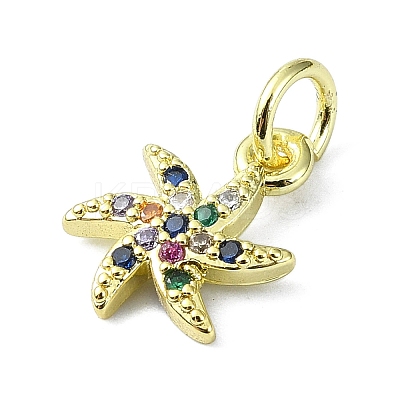 Brass Micro Pave Colorful Cubic Zirconia Pendants KK-H475-19G-02-1