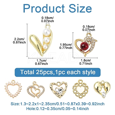 25Pcs 25 Styles Alloy Pendants FIND-YW0006-12-1