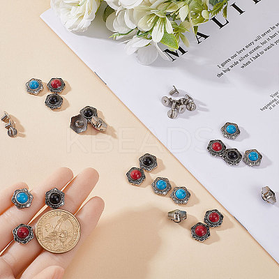 21 Sets 3 Colors Alloy Decorative Rivets FIND-GF0005-35-1