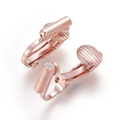Brass Clip-on Earring Converters Findings KK-L175-01RG-1