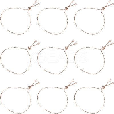 Brass Slider Bracelets Making MAK-UN0001-04RG-1