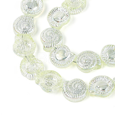 Electroplate Transparent Glass Beads Strands EGLA-S190-05C-1