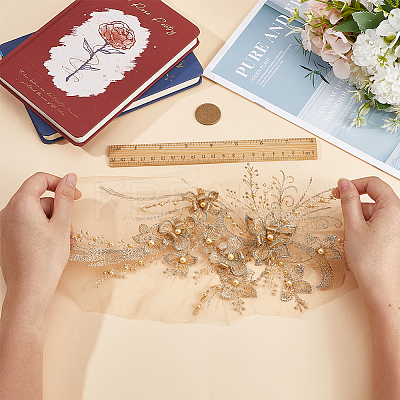 3D Flower Polyester Embroidery Sew on Appliques PATC-WH0008-48C-1