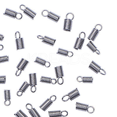 30Pcs 3 Size 304 Stainless Steel Coil Cord Ends STAS-CJ0001-152-1