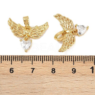 Brass Micro Pave Cubic Zirconia Pendants KK-F908-02G-01-1