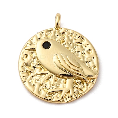 Brass Pave Cubic Zirconia Pendants KK-P308-46G-1
