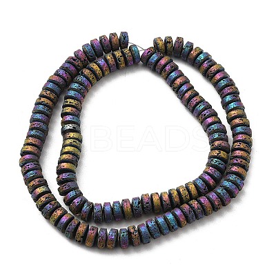 Electroplated Natural Lava Rock Beads Strands G-Q1009-F01-01E-1