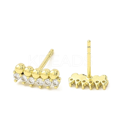 Brass Micro Pave Cubic Zirconia Stud Earrings EJEW-L270-23G-1