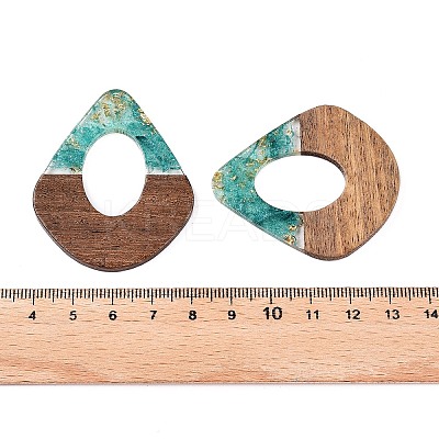 Transparent Resin and Walnut Wood Pendants RESI-T057-07I-1