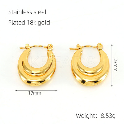 201 Stainless Steel Oval Hoop Earrings for Women FS-WG1CC8F-02-1
