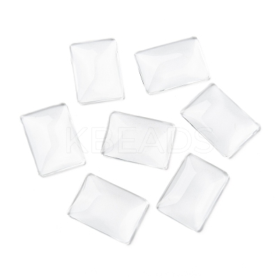 Transparent Rectangle Glass Cabochons GGLA-R025-25x18-1