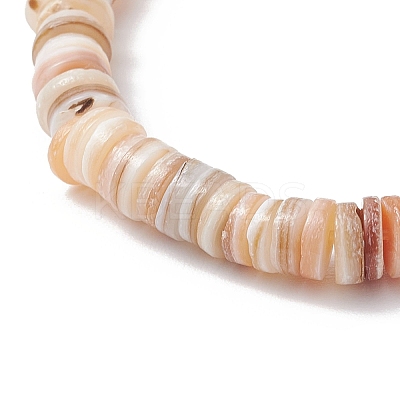 Natural Freshwater Shell with Synthetic Turquoise Beads Stretch Bracelets for Men Women BJEW-JB11745-01-1