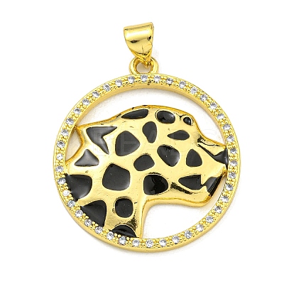 Brass Micro Pave Cubic Zirconia Pendants KK-K354-09D-G-1