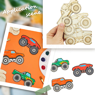 30Pcs 3 Styles Car Unfinished Wood Cutouts Decoration DIY-WH20011-62-1