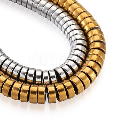 2 Strands 2 Colors Electroplate Non-magnetic Synthetic Hematite Beads Spacers Strands G-TA0001-28-1