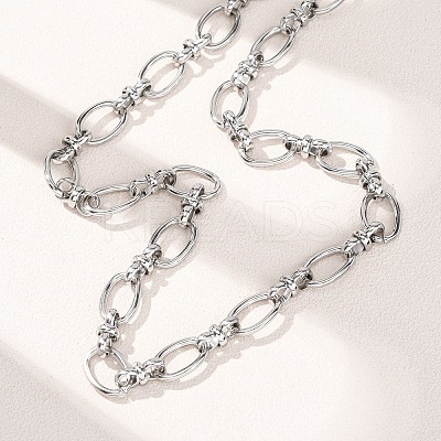 10MM 304 Stainless Steel Oval Link Chain Necklaces for Women NJEW-G194-04P-1