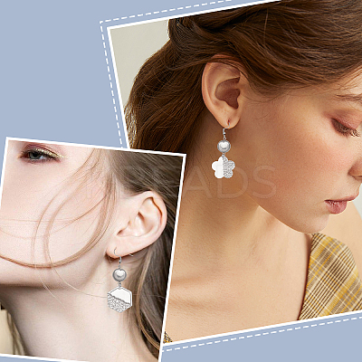 16 Pairs 8 Styles Blank Glass Dome Dangle Earrings EJEW-AB00007-1