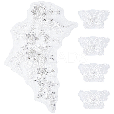 4Pcs Cotton Lace Clothing Patches PATC-FG0003-84-1