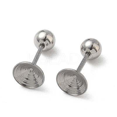 304 Stainless Steel Stud Earring Findings STAS-U056-04C-P-1