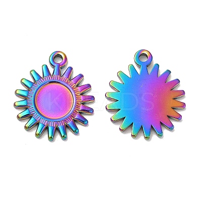 Ion Plating(IP) 304 Stainless Steel Pendant Cabochon Settings STAS-L020-012RC-1