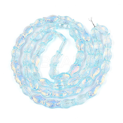 Transparency Electroplate Glass Beads Strands GLAA-T023-40A-03-1
