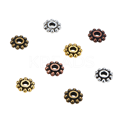 Gear Tibetan Style Alloy Spacer Beads PALLOY-CJ0001-55-RS-1