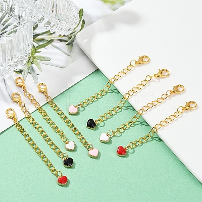 20Pcs 4 Colors Alloy Enamel Pendant Decoration HJEW-YW00070-1