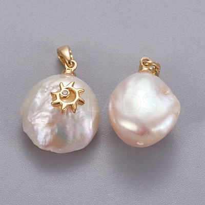 Natural Cultured Freshwater Pearl Pendants KK-L187-05B-1