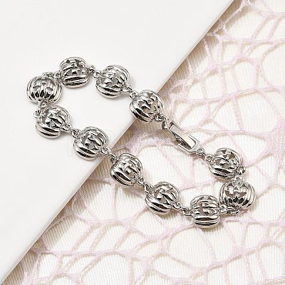 Halloween Brass Link Bracelets for Women BJEW-B149-02P-1