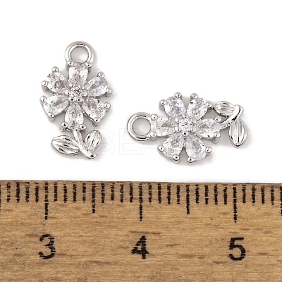 Brass Micro Pave Clear Cubic Zirconia Charms LS-KK-L212-18P-1